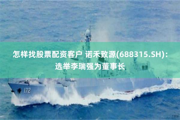 怎样找股票配资客户 诺禾致源(688315.SH)：选举李瑞强为董事长