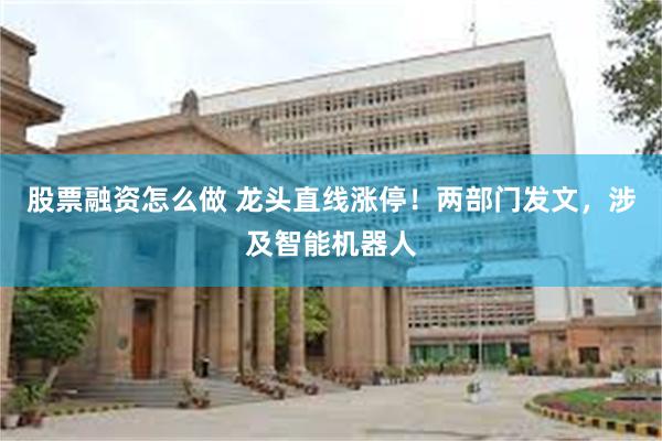 股票融资怎么做 龙头直线涨停！两部门发文，涉及智能机器人