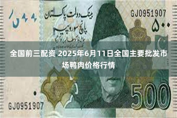 全国前三配资 2025年6月11日全国主要批发市场鸭肉价格行情