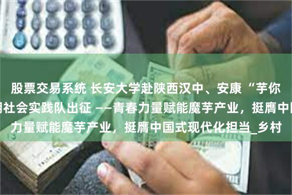 股票交易系统 长安大学赴陕西汉中、安康 “芋你同锌·绿能兴乡” 暑期社会实践队出征 ——青春力量赋能魔芋产业，挺膺中国式现代化担当_乡村